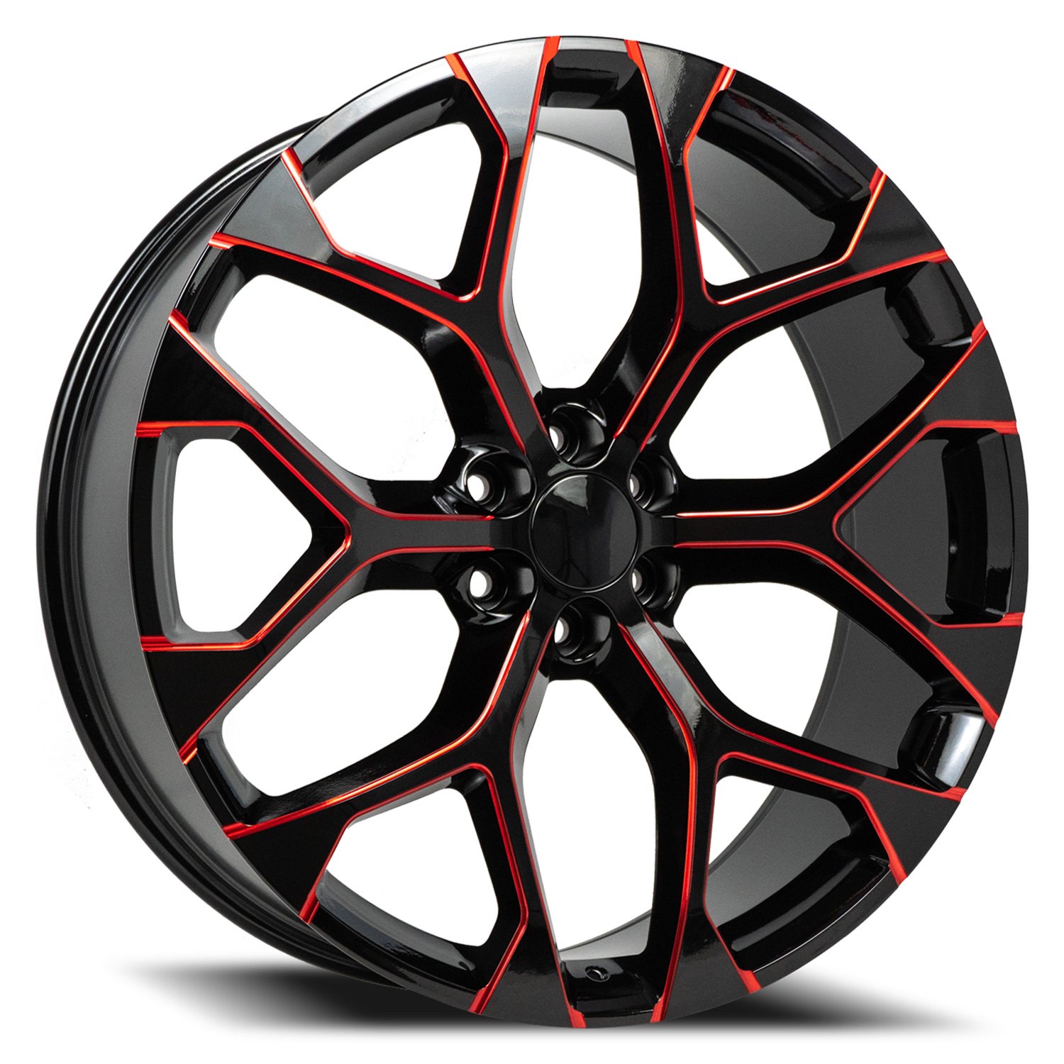 REPLICAS BY LUXXX® REP G09 Wheels - Gloss Black with Red Milled Accents ...