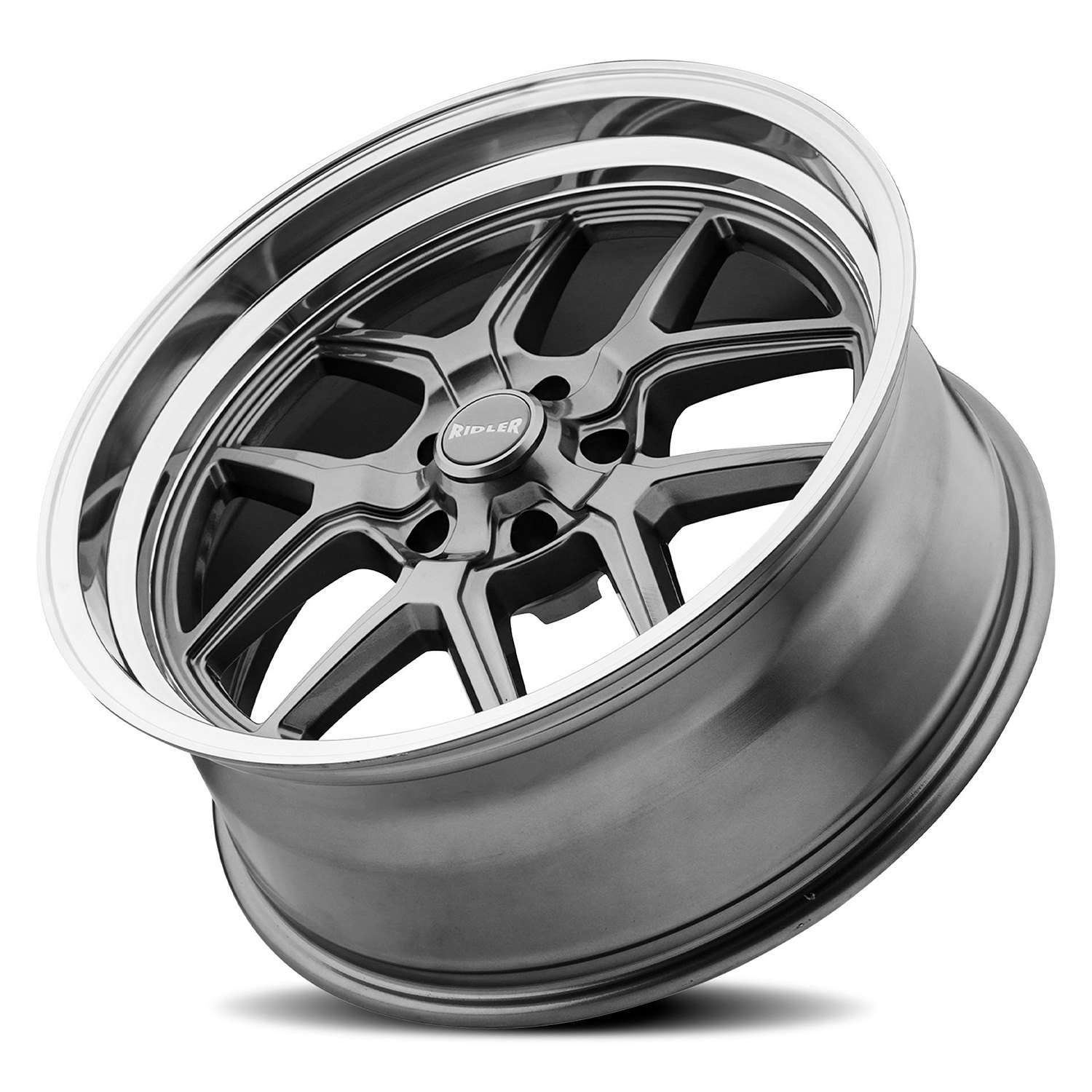 RIDLER® 610 Wheels - Gloss Gray with Polished Lip Rims