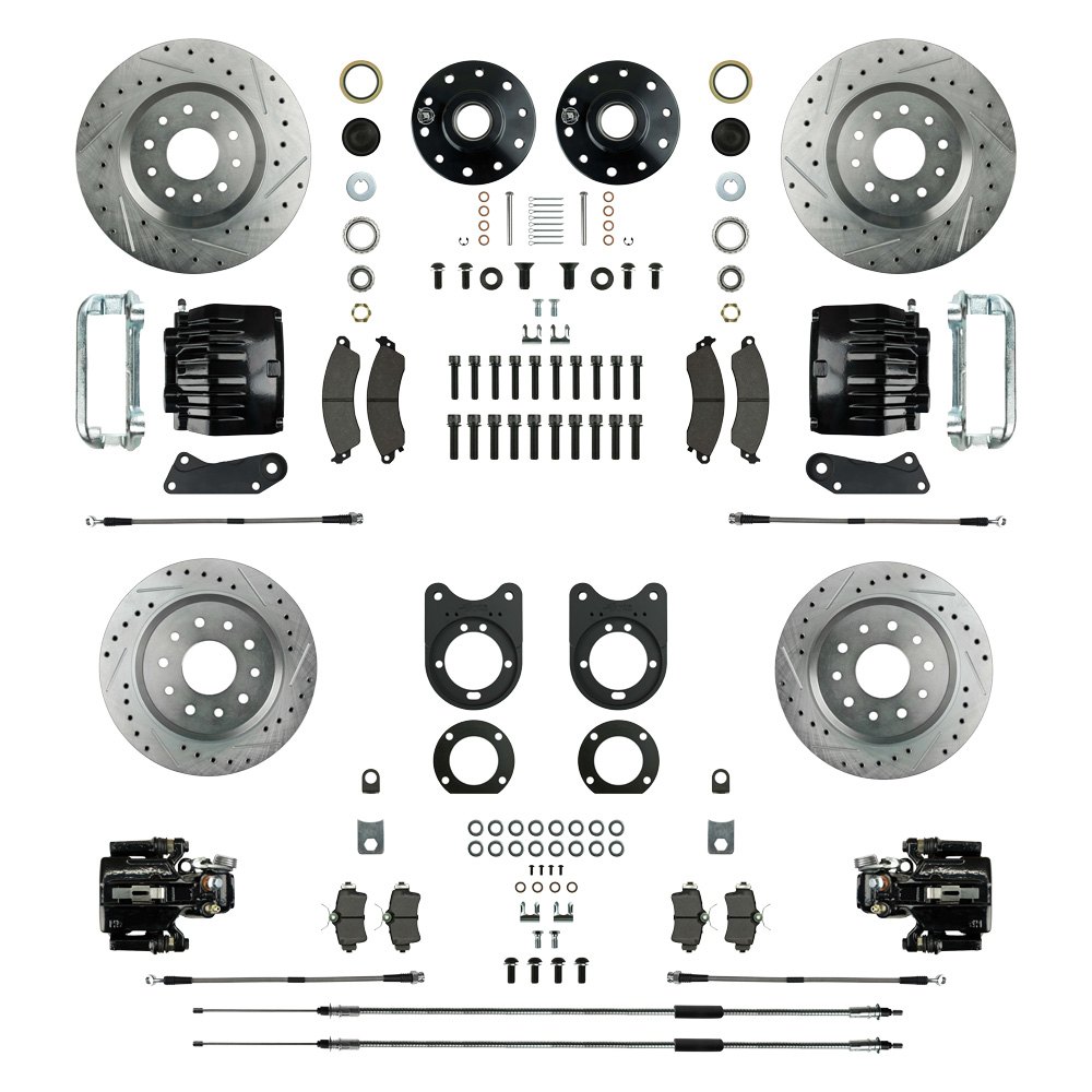 Right Stuff Detailing® AFXWK53CS DrumtoDisc Drilled and Slotted Front and Rear Brake