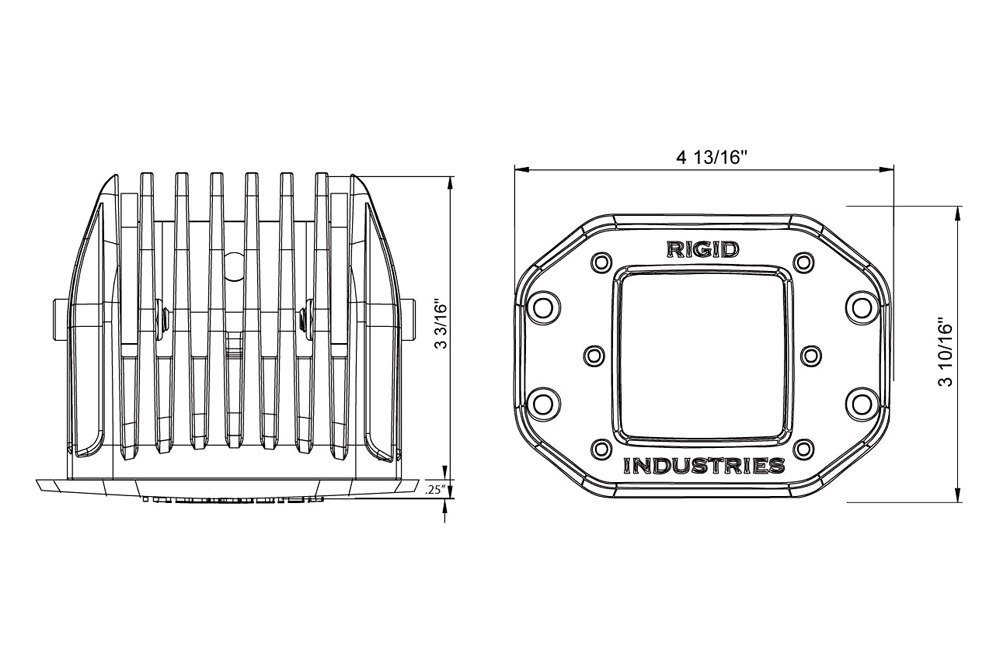 Rigid Industries D Series Pro Flush Mount 3 Led Lights