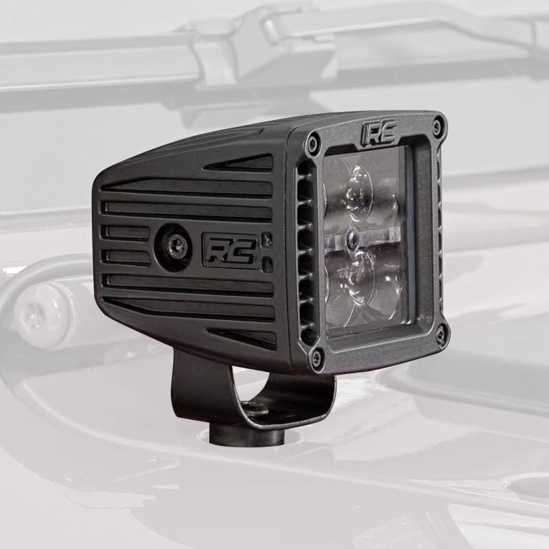 Square Cree LED Lights 2" Flood Beam Kit Rough Country Black Series Forester - View #12