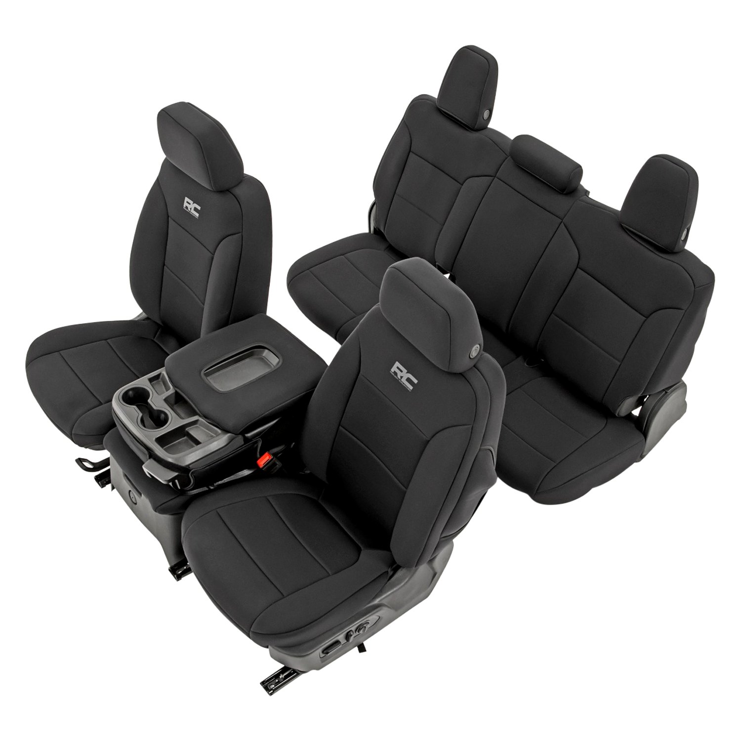 Rough Country® 91036 Neoprene 1st & 2nd Row Black Seat Cover Set
