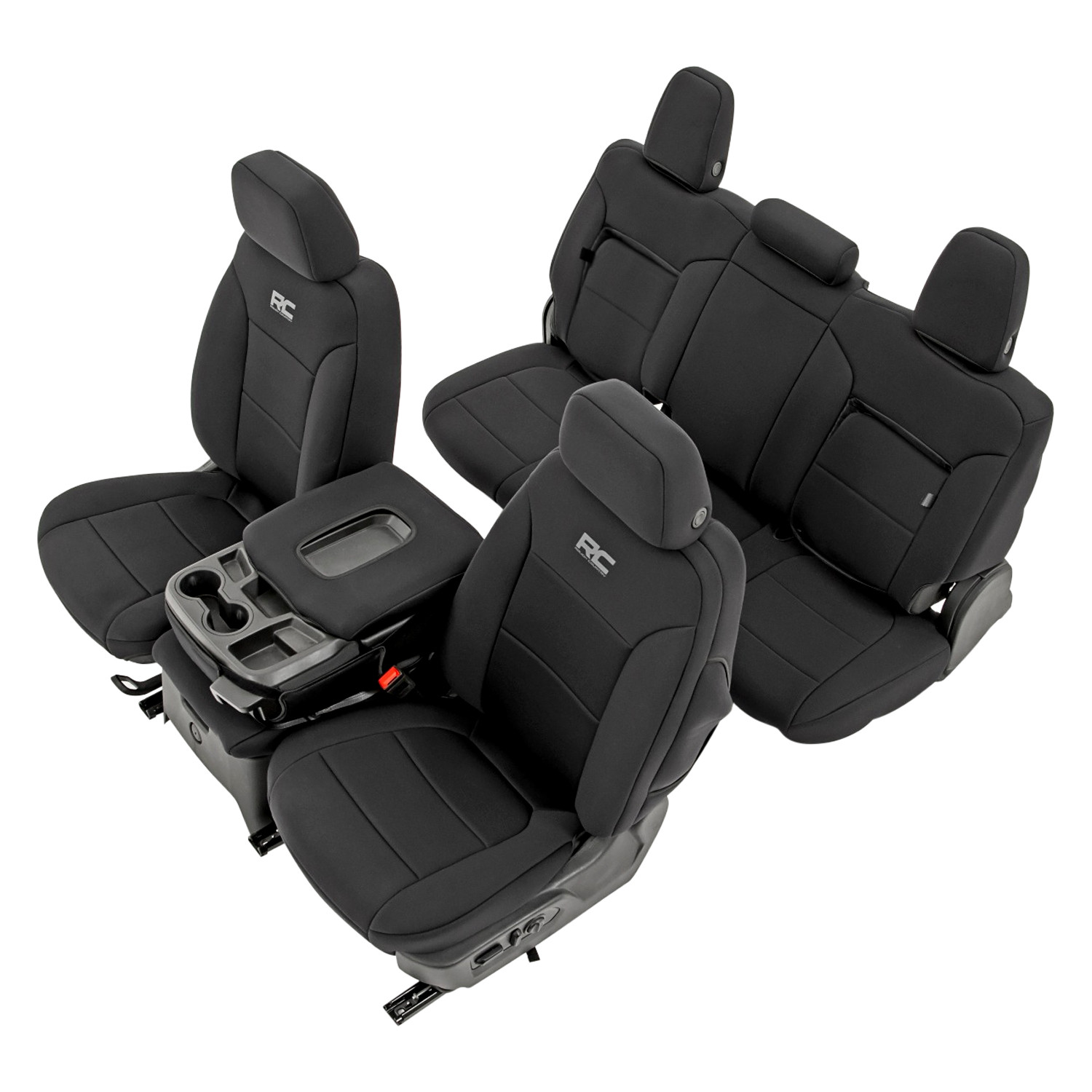 Rough Country 91039 Neoprene 1st 2nd Row Black Seat Cover Set