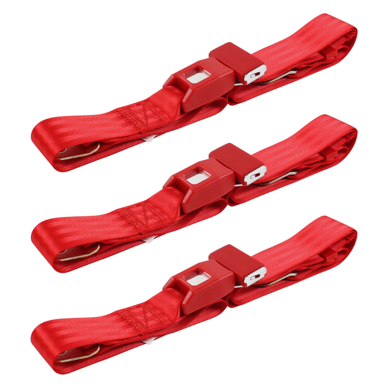 SafeTBoy® STBCD61C - 2-Point Standard Buckle Bench Lap Seat Belts, Red