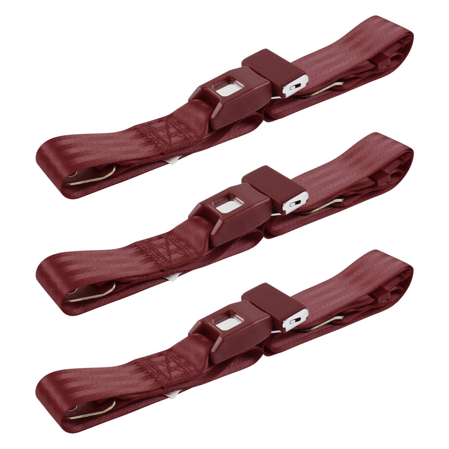 SafeTBoy® STBCD7AD 2Point Standard Buckle Bench Lap Seat Belts, Burgundy