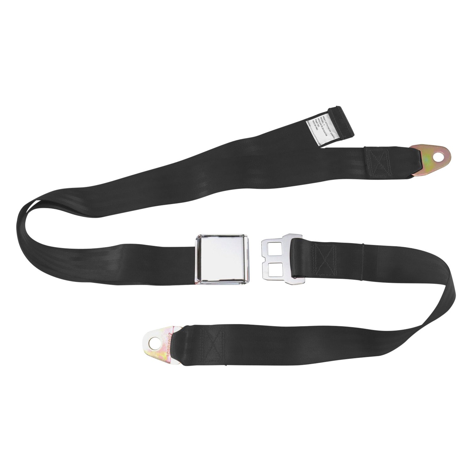 SafeTBoy® STBSB2LABK60 - 2-Point Retro Black Airplane Buckle Lap Seat Belt