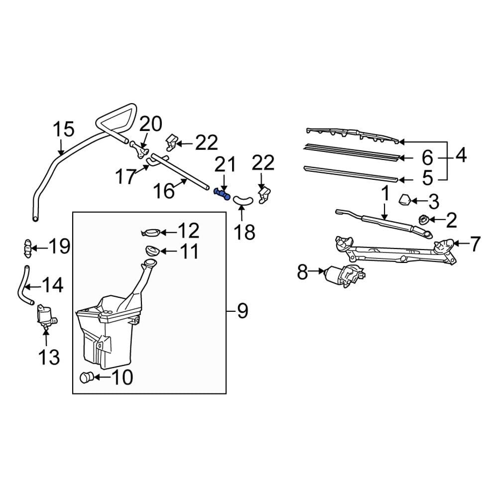 Scion OE 853750E010 Windshield Washer Hose Connector