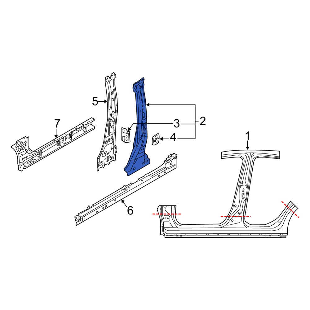 Scion OE 61037WB001 Right Body BPillar Reinforcement