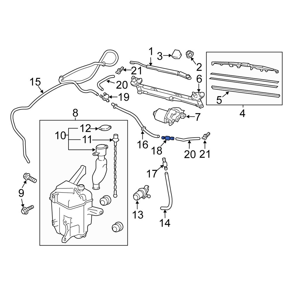 Scion OE 853750E010 Windshield Washer Hose Connector