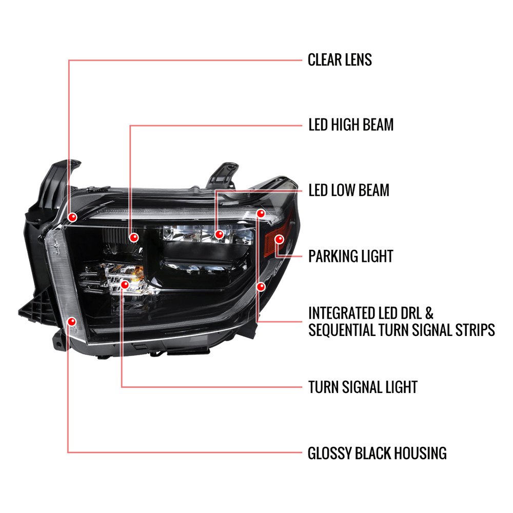 Spec-D® 2LHP-TUN14JMLED-VD - Gloss Black Sequential DRL Bar