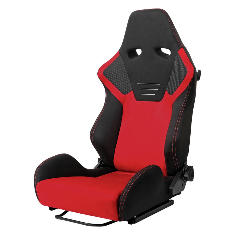 Spec-D® RS-8525 - Bright Red Suede Front Black Suede in Black