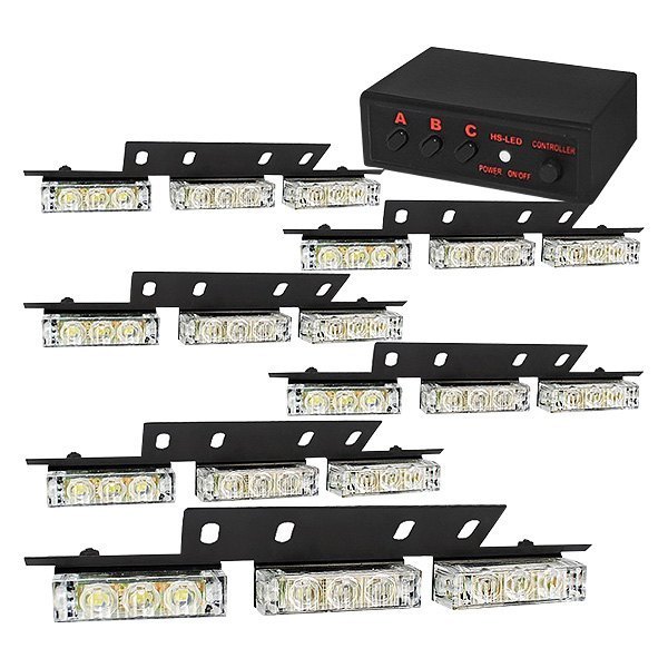 Spyder Xtune® ACCLEDSTL54W BoltOn Mount White LED Strobe Light Kit