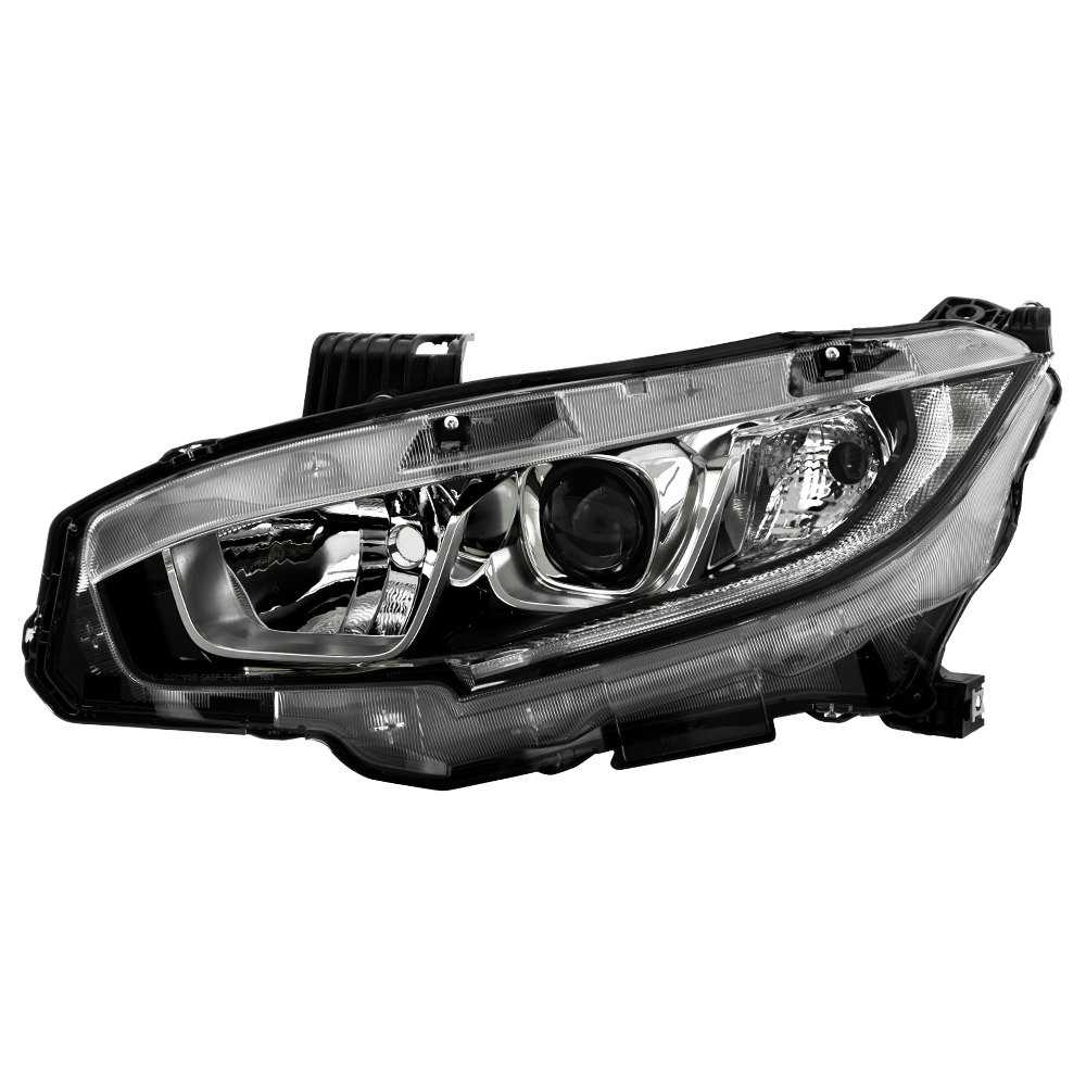 Spyder® Honda Civic with Factory Halogen Headlights 2021 Black/Chrome