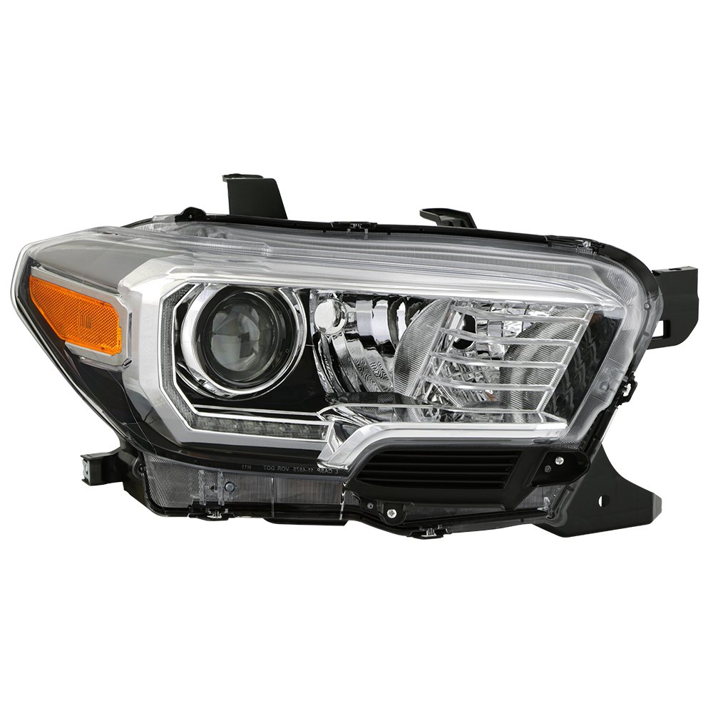 Spyder® HD-JH-TTA16-DRL-OE-R - Passenger Side Black/Chrome Factory Style  Projector Headlight with LED DRL