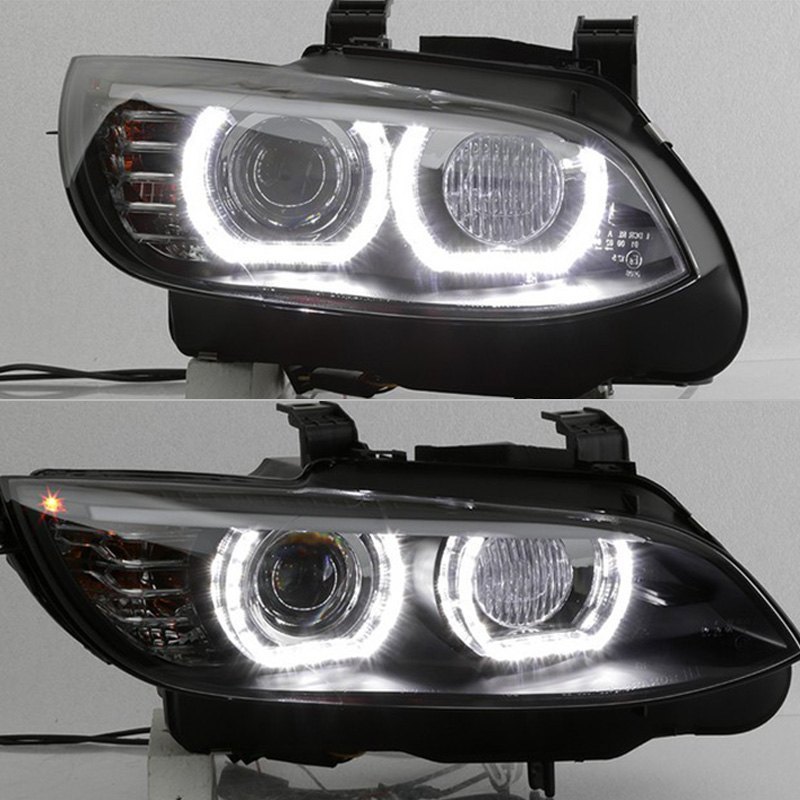 Spyder® - Black LED Light Tube Halo Projector Headlights