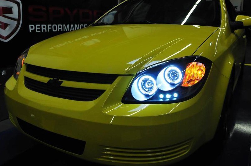 Spyder Chevy Cobalt 2005 Black Halo Projector Headlights With Parking Leds