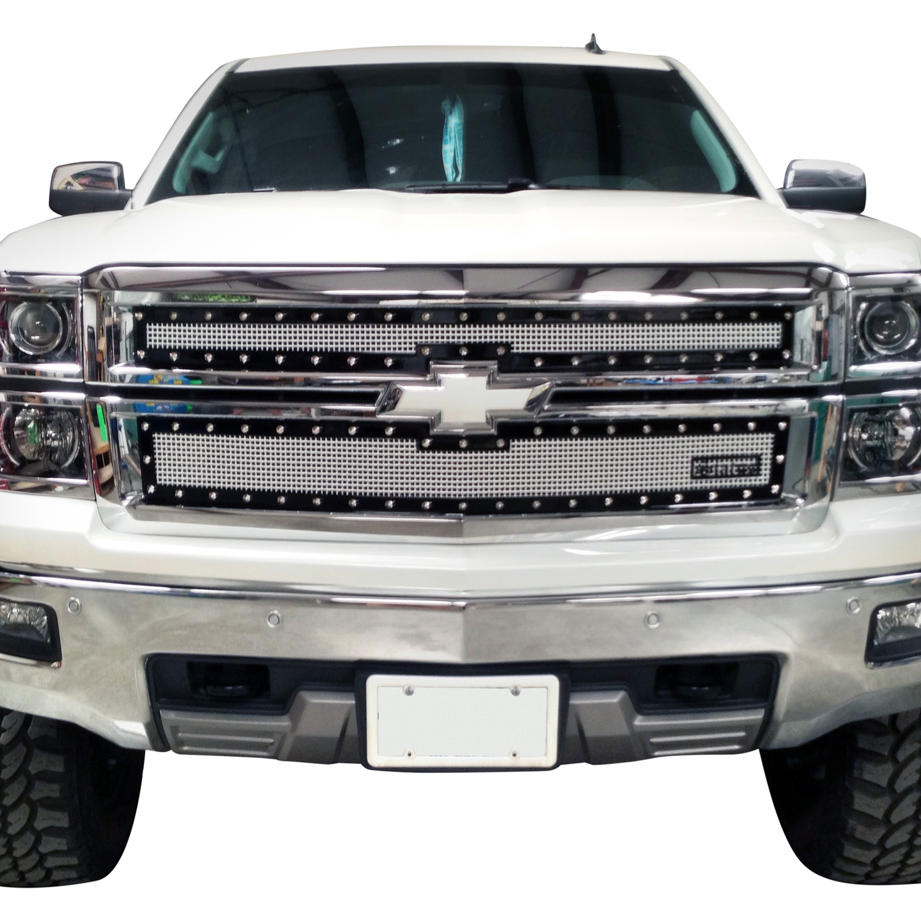 Status Grilles® - Chevy Silverado 1500 Z71 LT / Z71 LTZ 2015 2-Pc Mesh ...