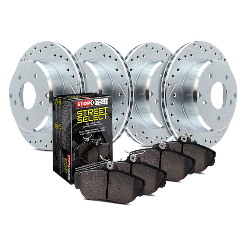Rear Stoptech 937.40539 Street Axle Pack Slotted 
