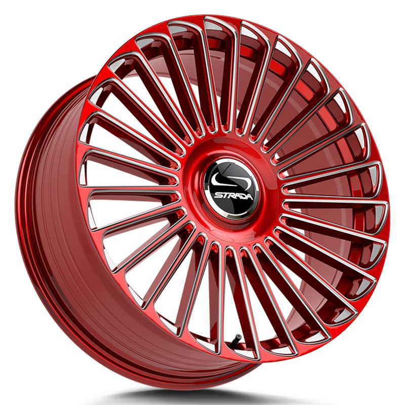 STRADA® MARTELLO Wheels - Candy Red with Milled Accents Rims