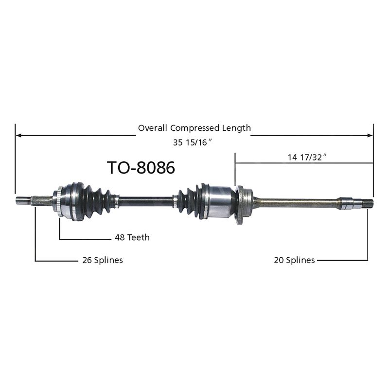 SurTrack TO-8086 CV Axle Shaft 