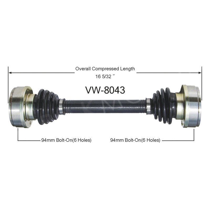 SurTrack® VW-8043 - Rear Driver Side CV Axle Shaft