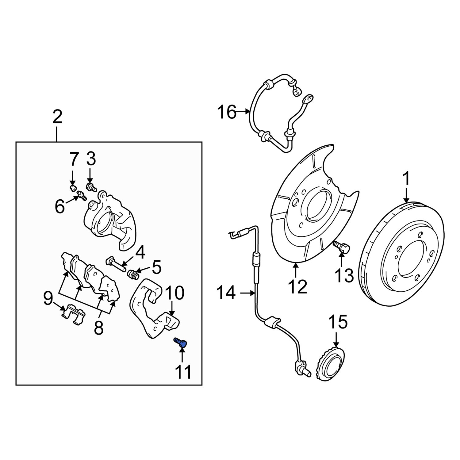 Suzuki OE 0911712012 Front Disc Brake Caliper Anchor Plate Bolt