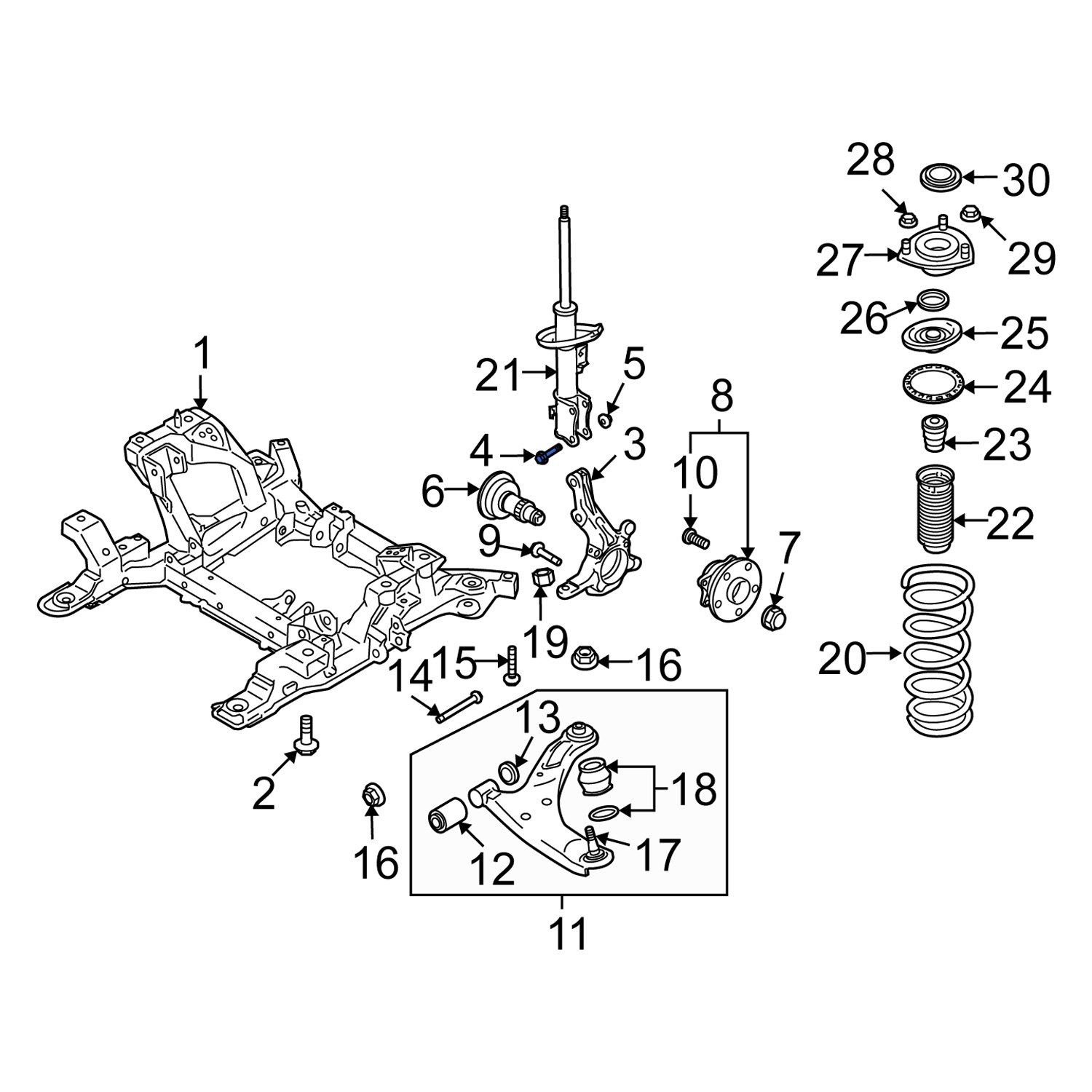 Suzuki OE 0910314025 Front Steering Knuckle Bolt