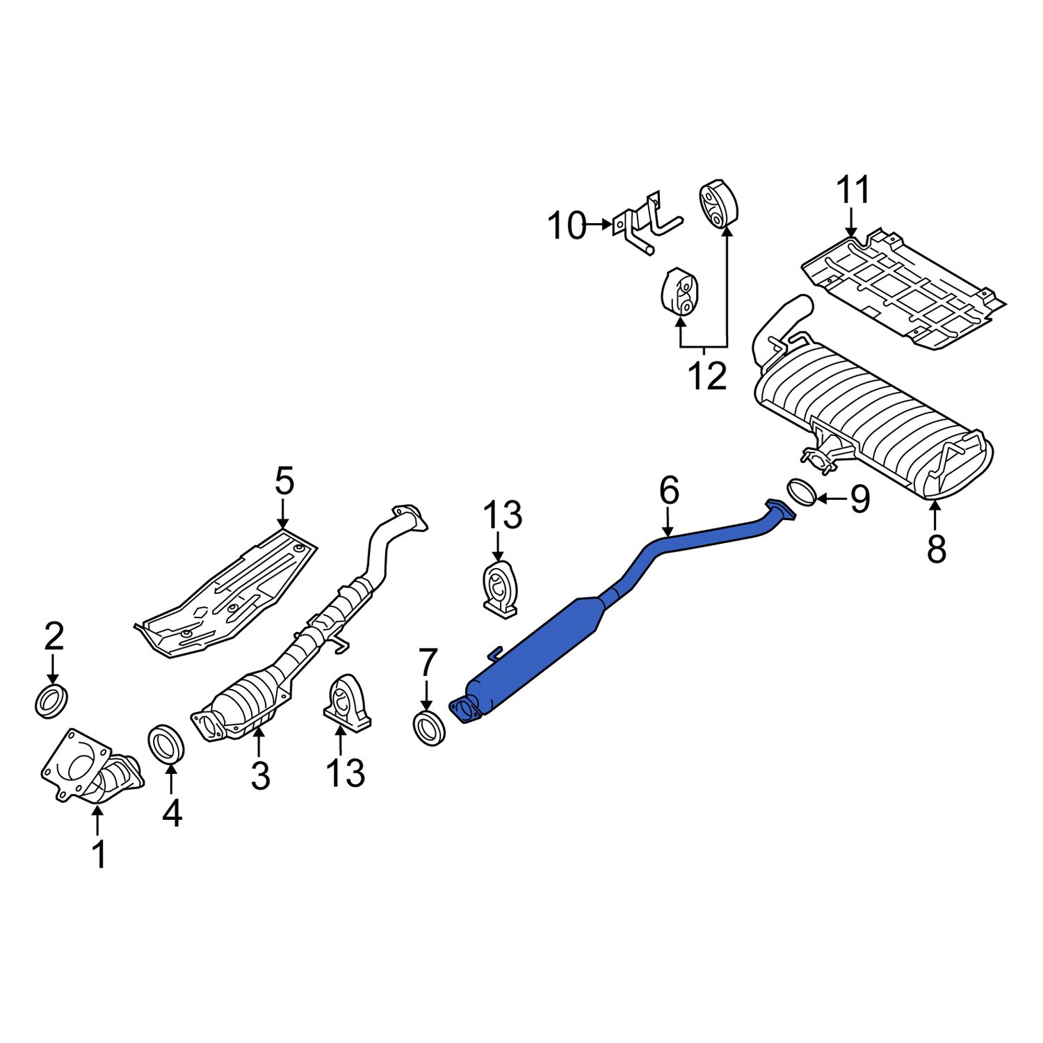 Suzuki OE 1426078K01 Exhaust Intermediate Pipe