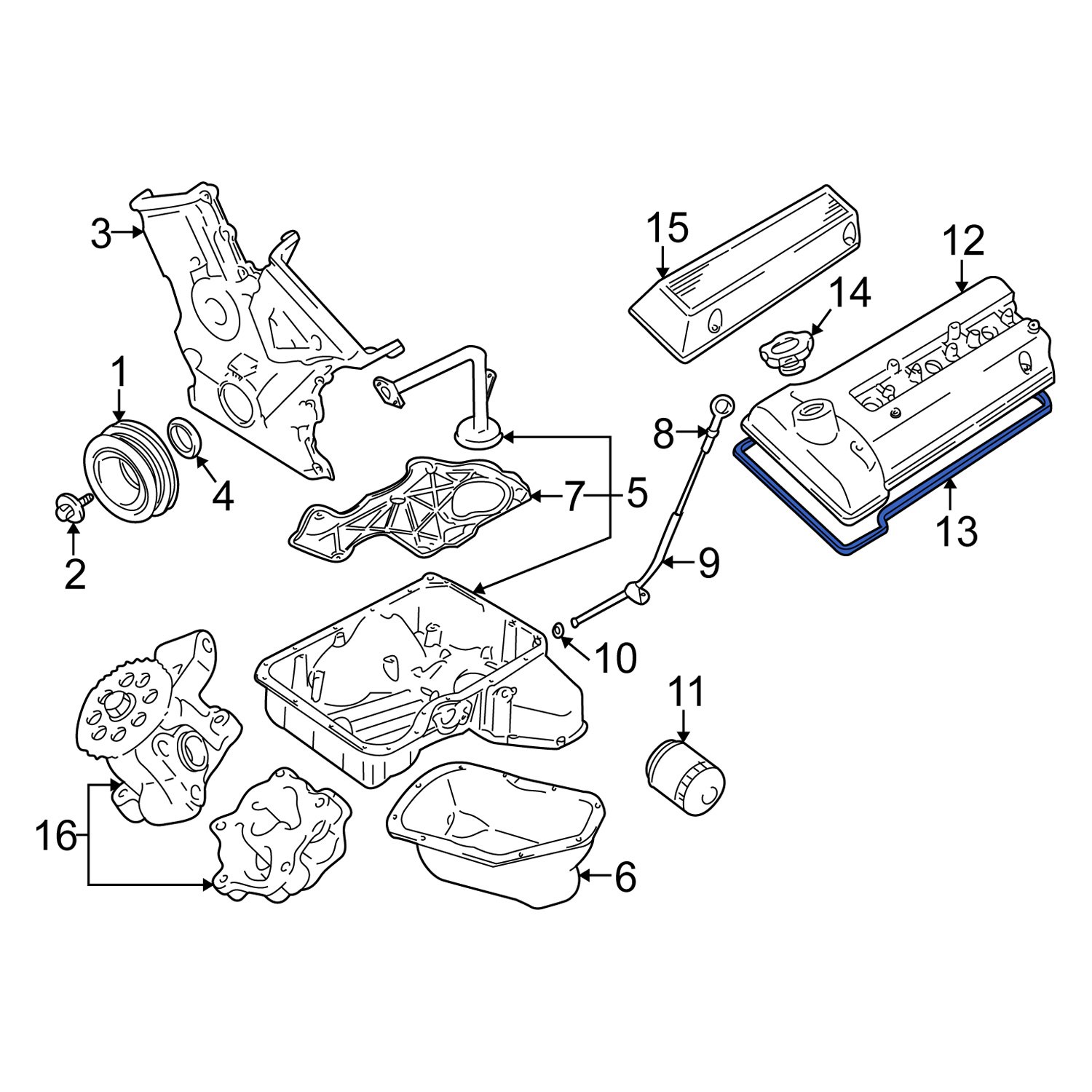 Suzuki OE 1118685FA0 Left Engine Valve Cover Gasket