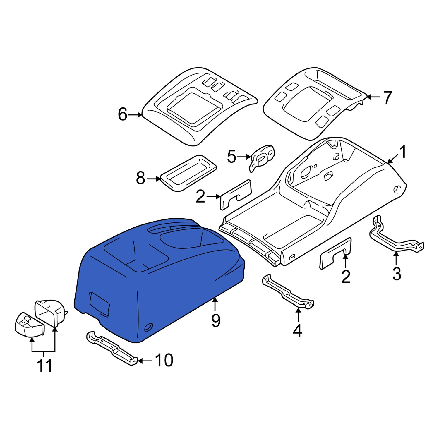 Suzuki OE 7582065D11T01 Center Rear Center Console