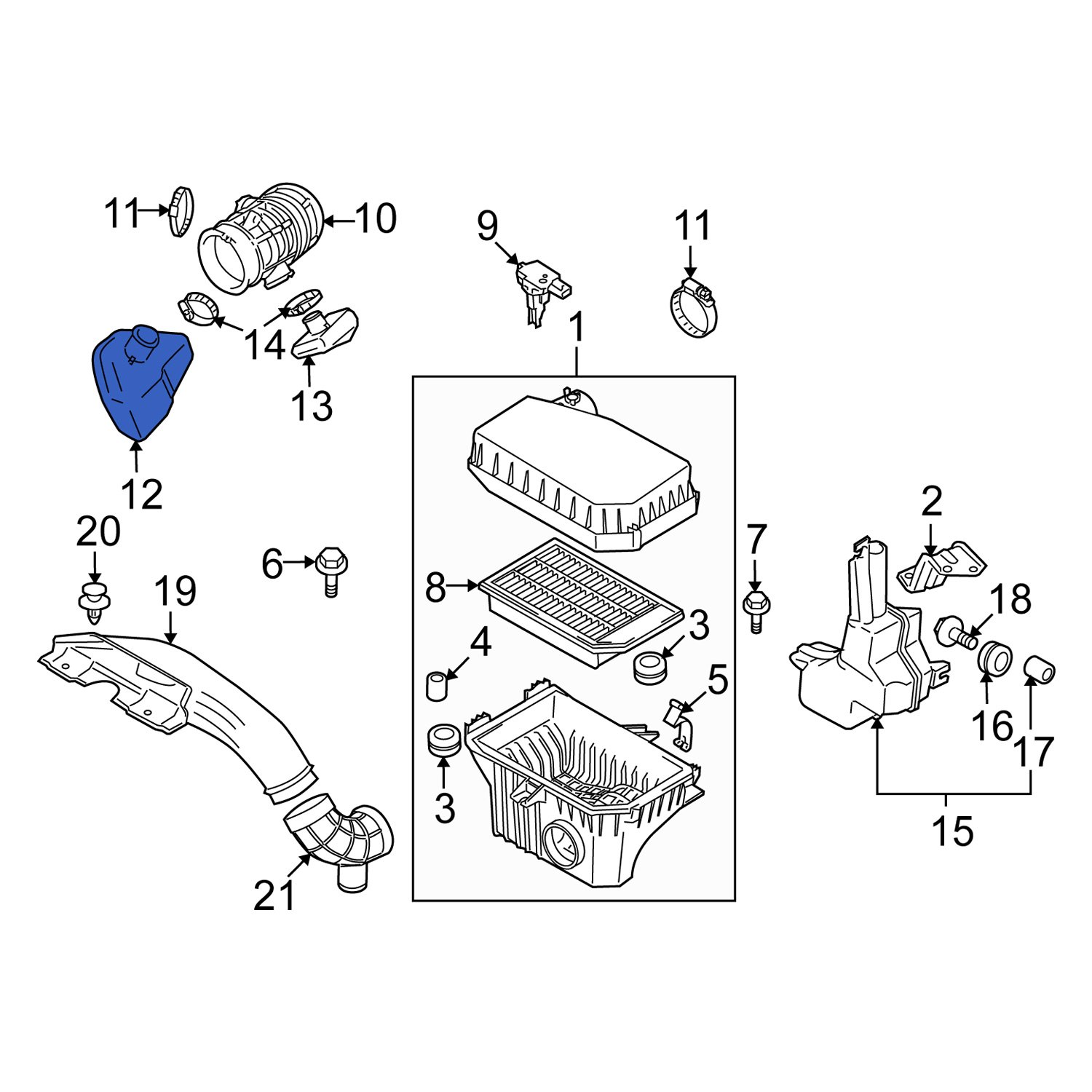 Suzuki OE 1376257L00 Upper Engine Air Intake Resonator