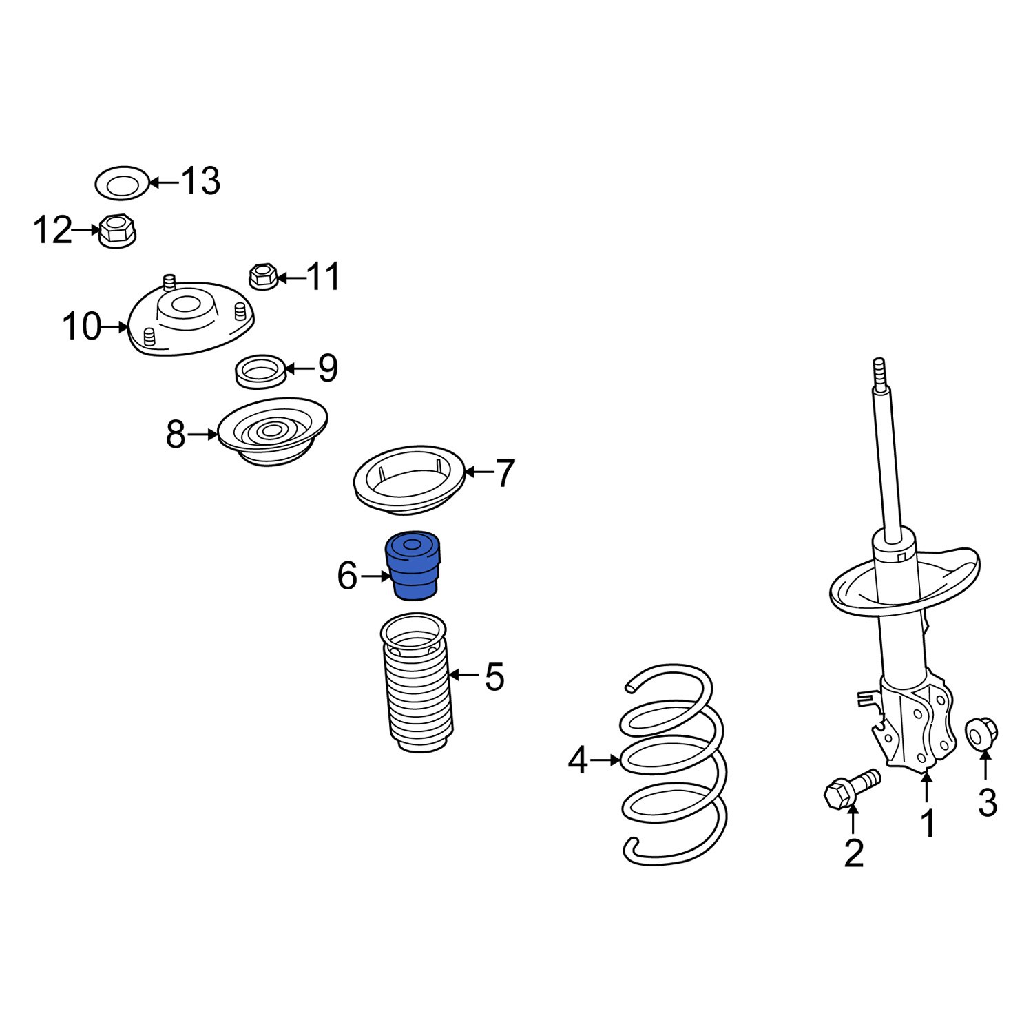 Suzuki OE 4211157L00 Front Coil Spring Damper