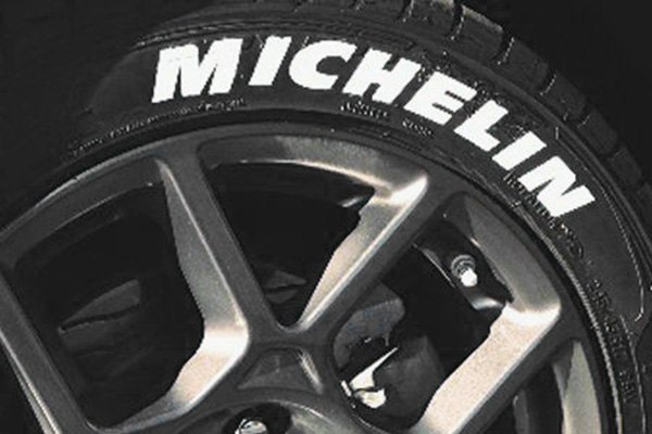 Tire Stickers ® MIC-1921-125-4-W - White "Michelin" Tire Letterin...