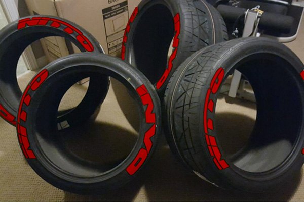 Red Nitto Tire Stickers 