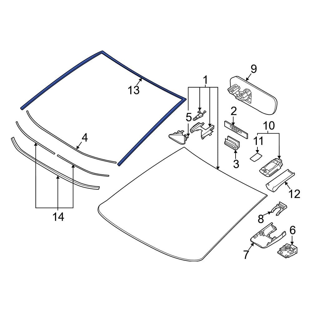 Toyota Oe Front Upper Windshield Molding