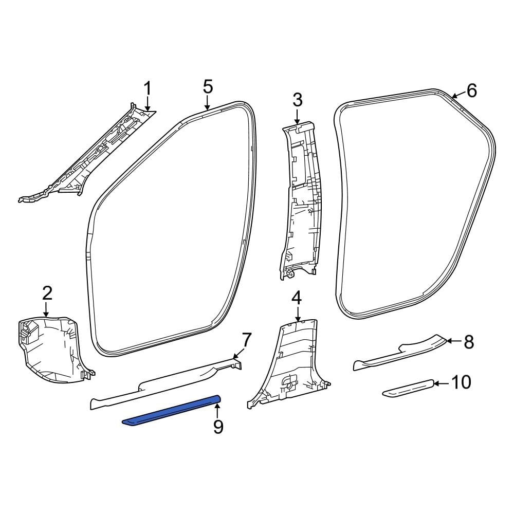 Toyota OE 6791112080C0 Front Door Trim Sill Plate Insert