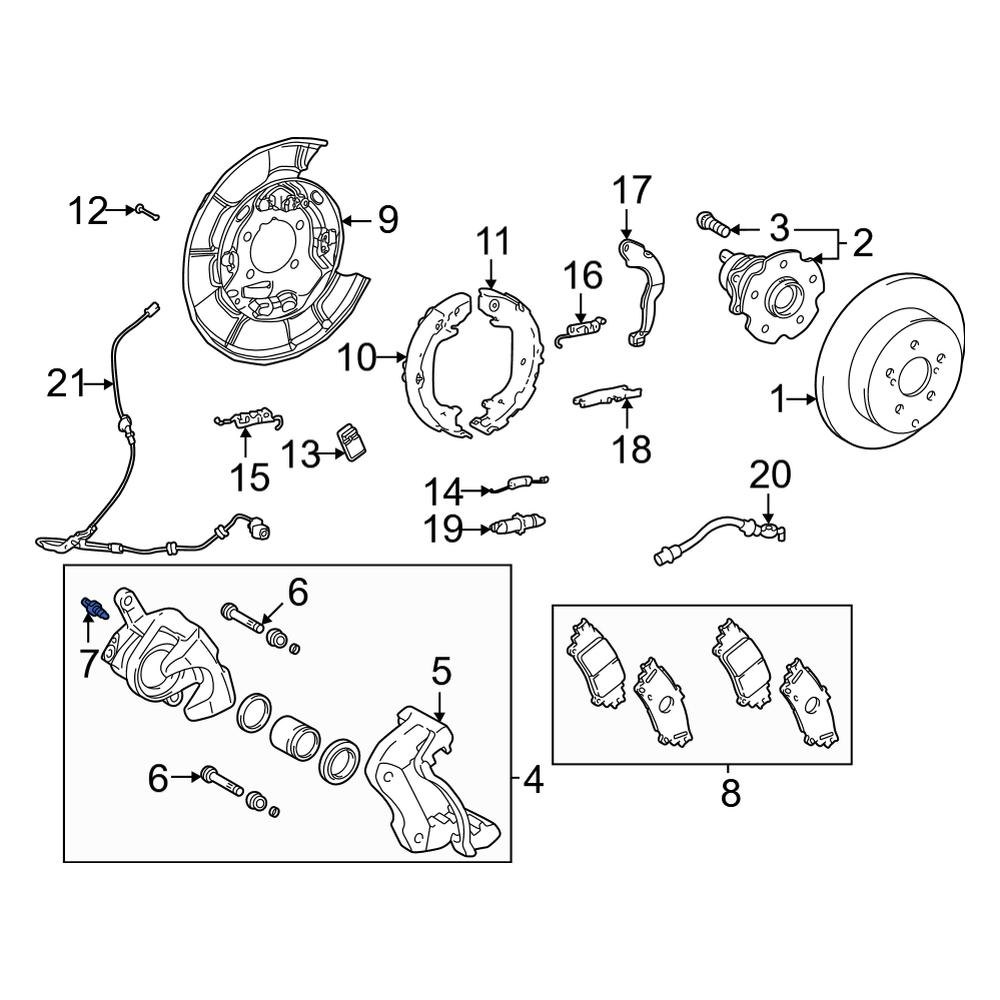 Toyota OE 4754720010 Front Brake Bleeder Screw