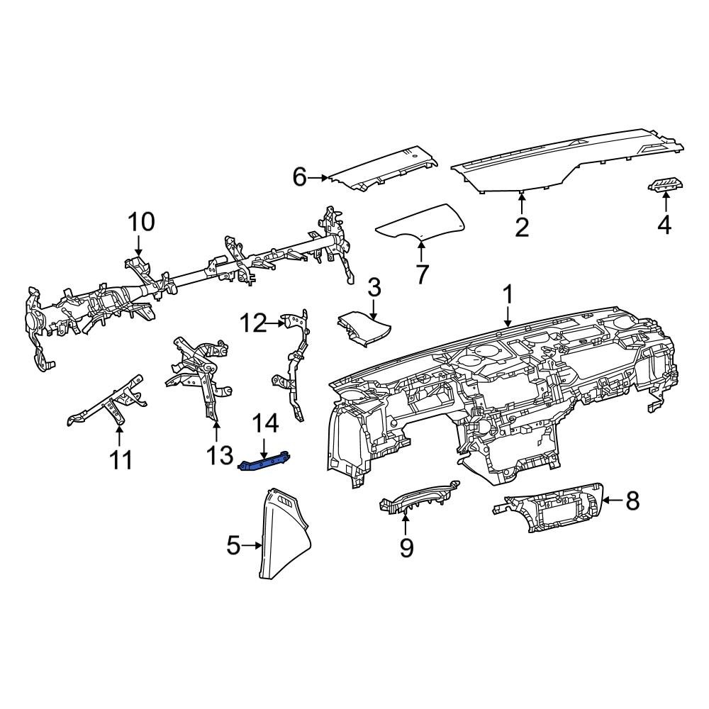 Toyota OE 5538162020 Instrument Panel Crossmember Bracket