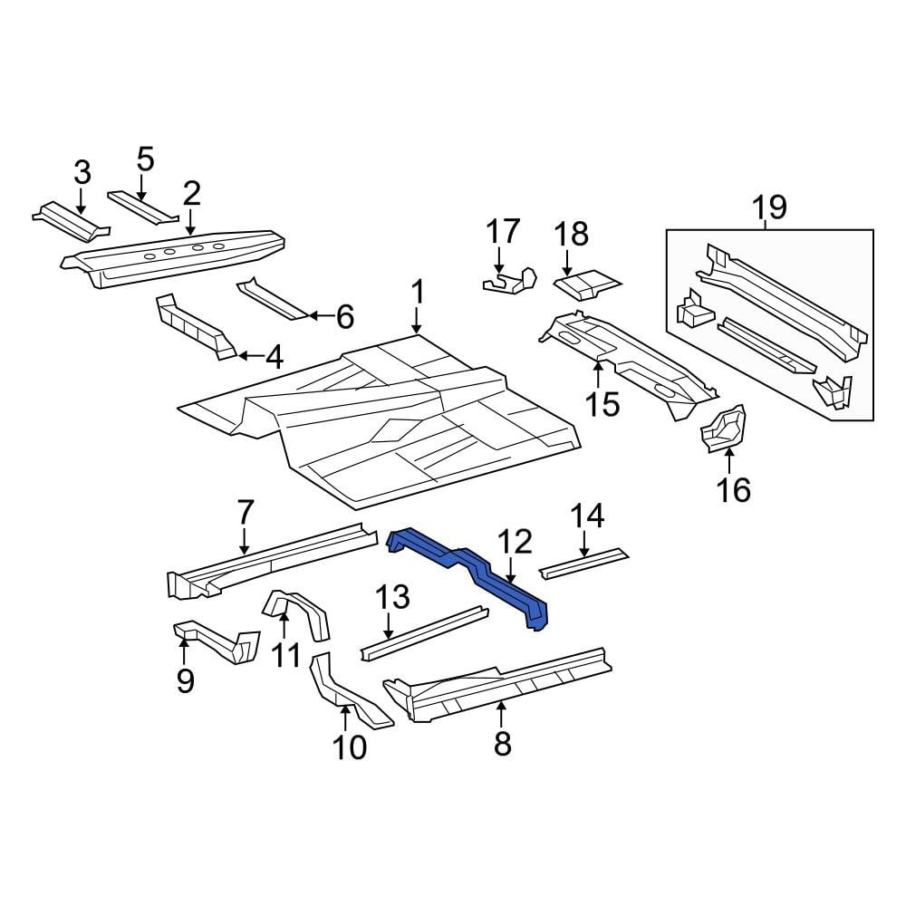 Toyota OE 575090C020 - Rear Floor Pan Reinforcement