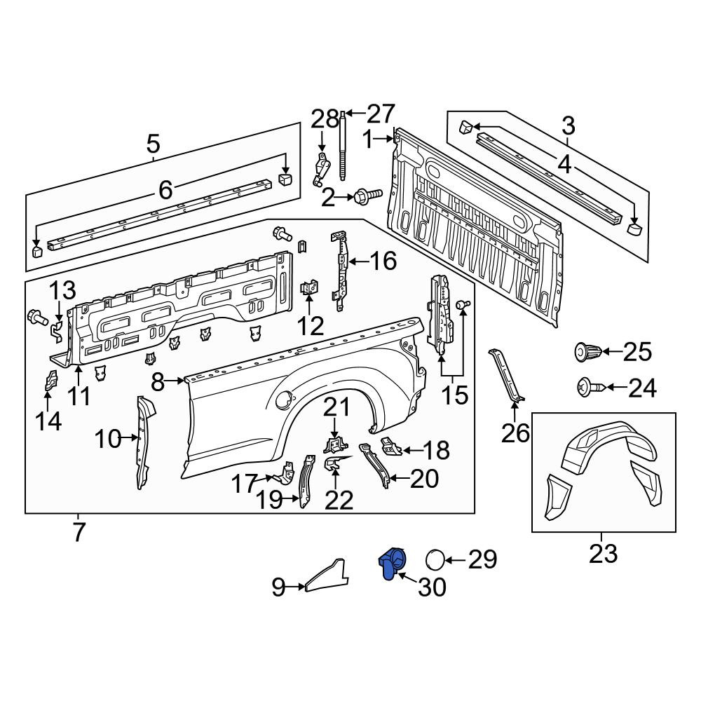 Genuine Toyota Fuel Filler Door Housing Lid - Part # 77305-0C061, Fits 2014-2021 Tundra