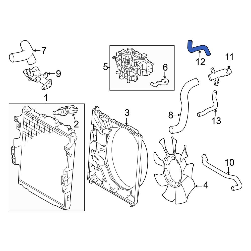 Toyota OE 16264F4020 Upper Engine Coolant Bypass Hose