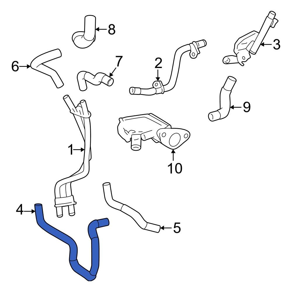 Toyota OE 16267F4010 Right Engine Coolant Bypass Hose