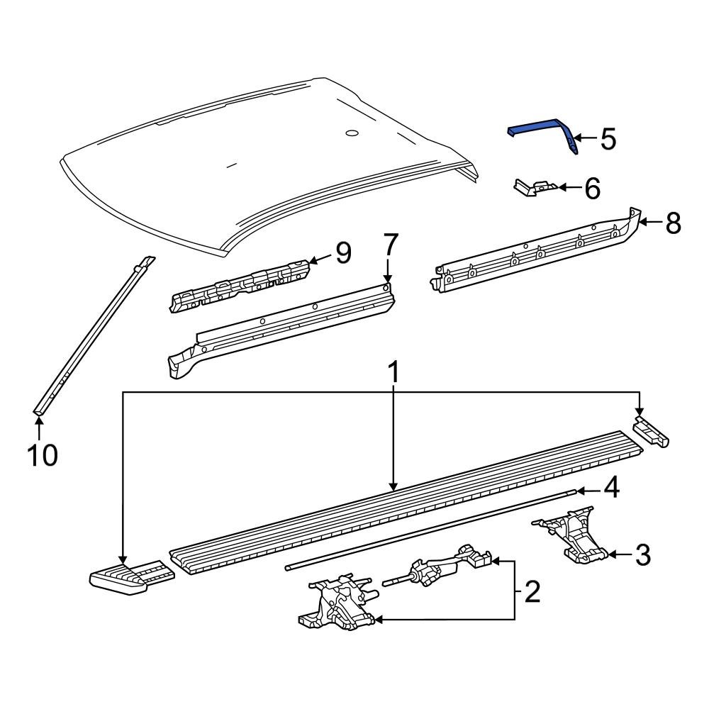 Toyota OE 755540C060 Left Roof Drip Molding