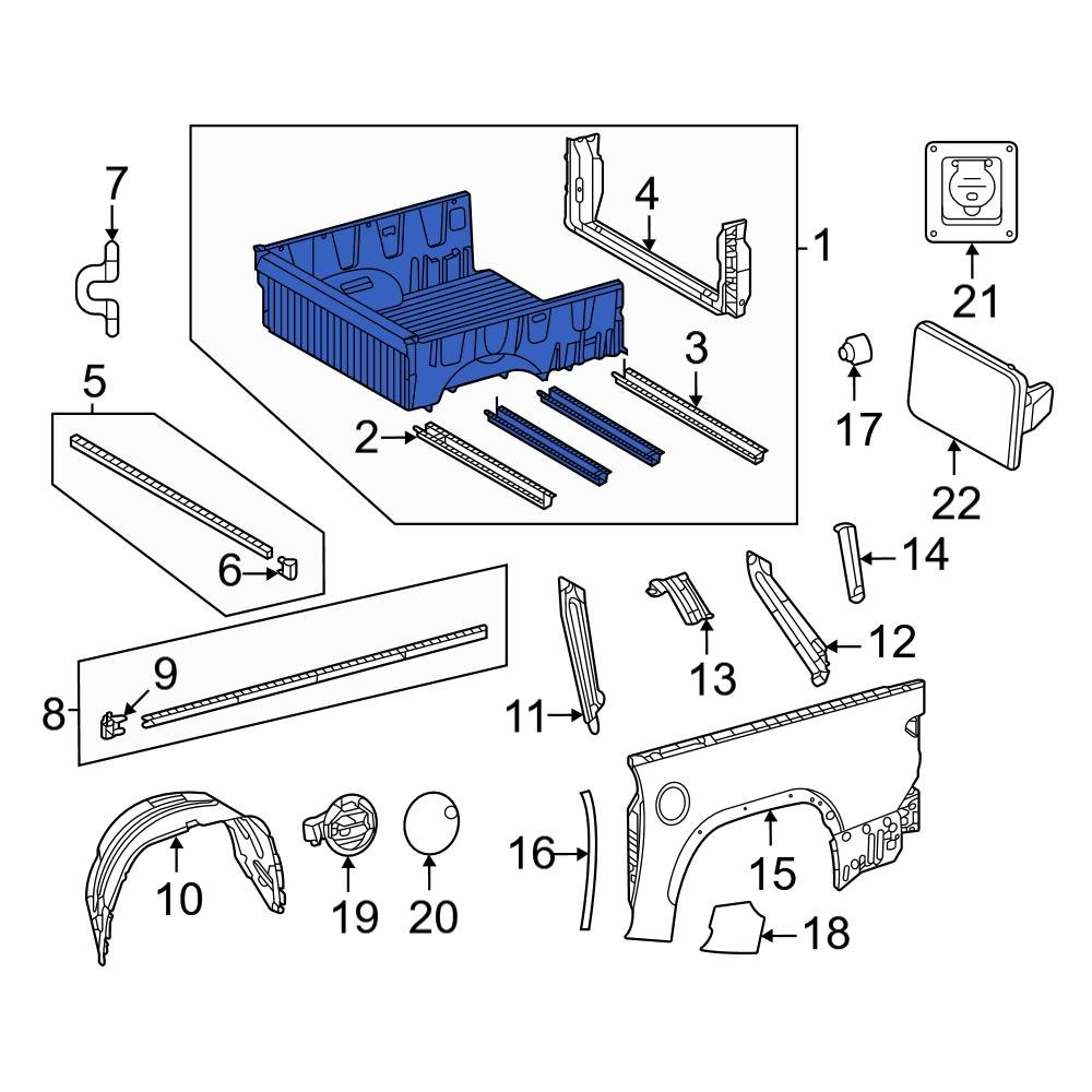 Toyota OE 651000C130 - Rear Truck Bed Assembly