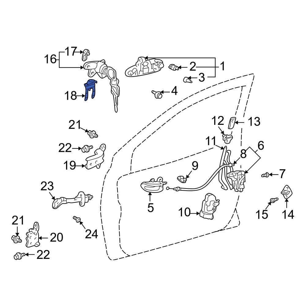 Toyota OE 6951116030 Front Door Lock Rod Clip