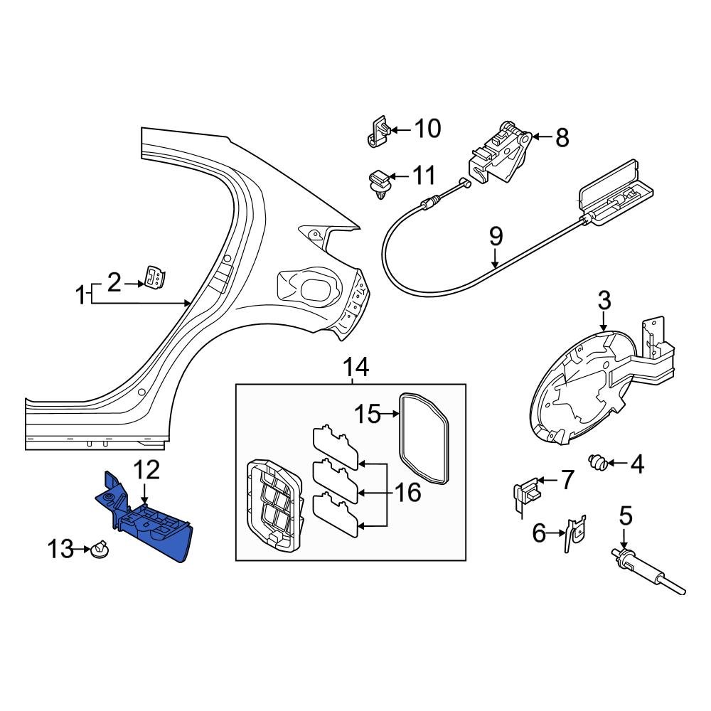 Toyota OE 65631WB001 Rear Right Quarter Panel Splash Shield