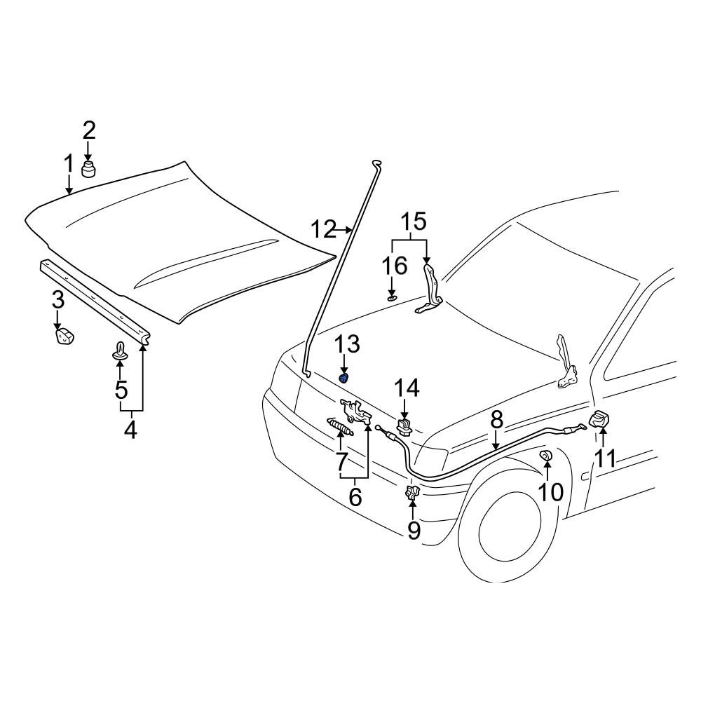 Toyota OE 9048015028 - Hood Prop Rod Grommet