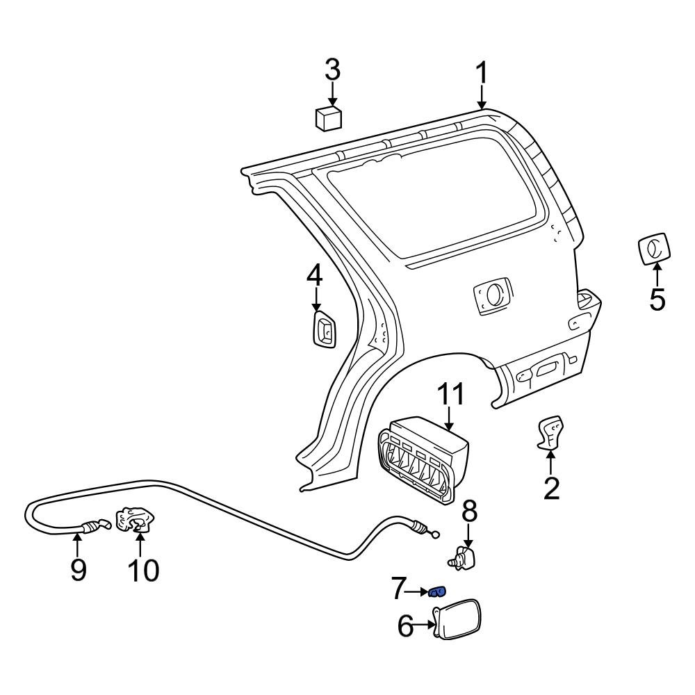 Toyota OE 773600E010 Center Fuel Door Spring