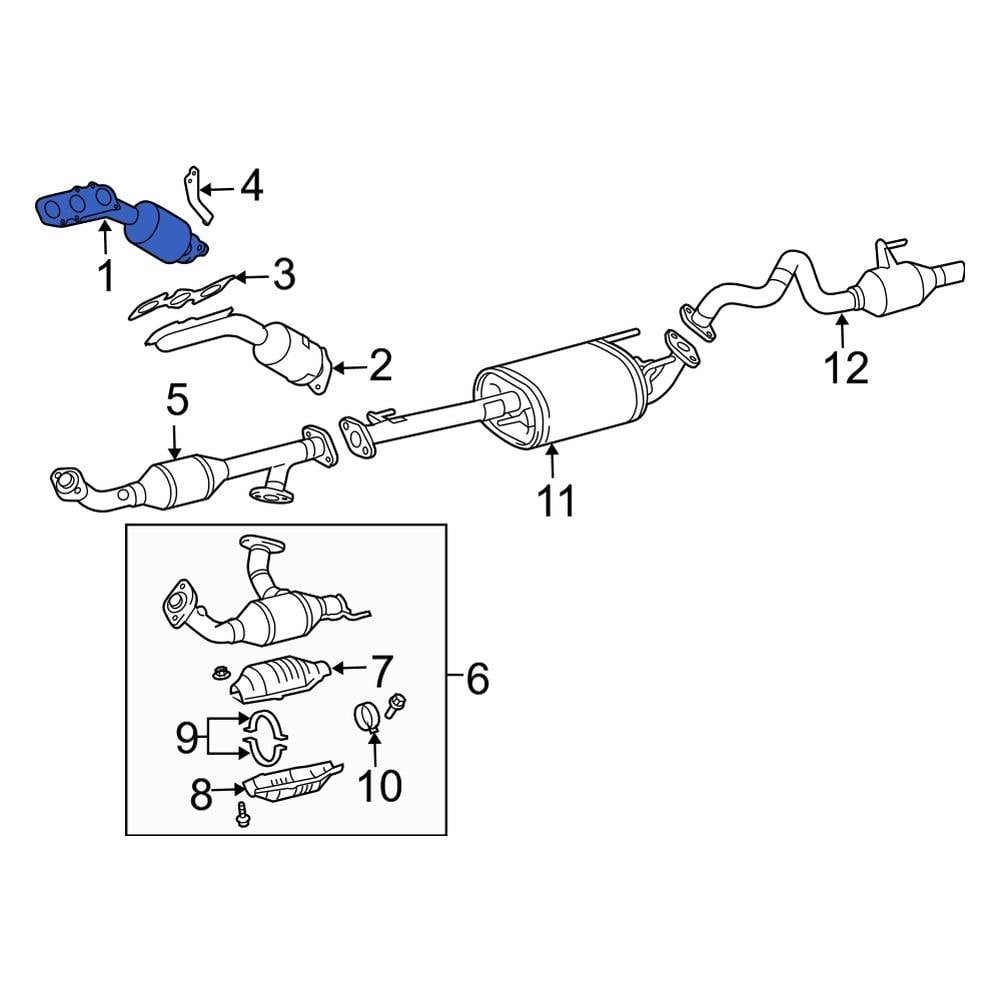 Toyota OE 1714031011 - Right Catalytic Converter with Integrated ...