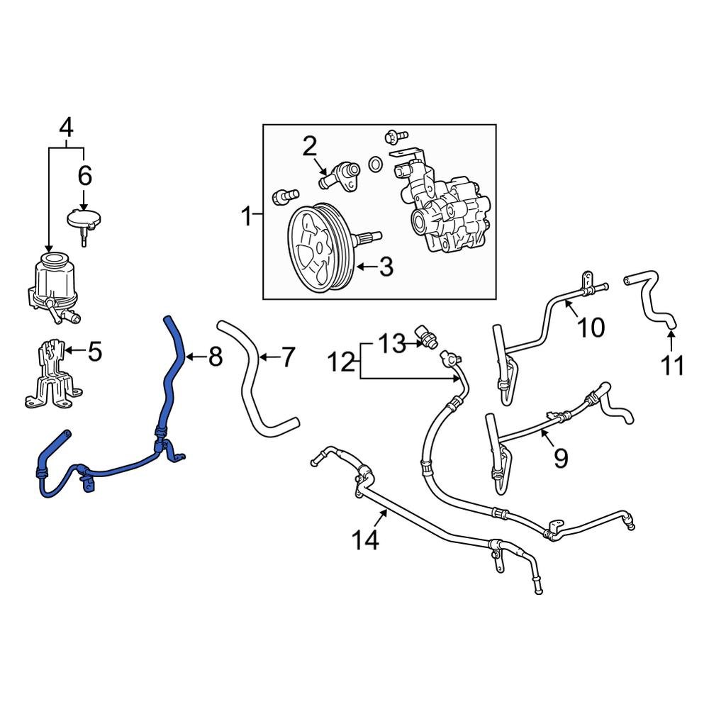 Toyota OE 4441260430 - Front Power Steering Return Hose